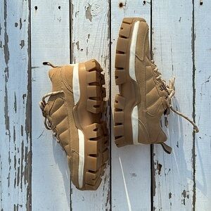 Zara Brand Tan Suede Chunky Sneakers